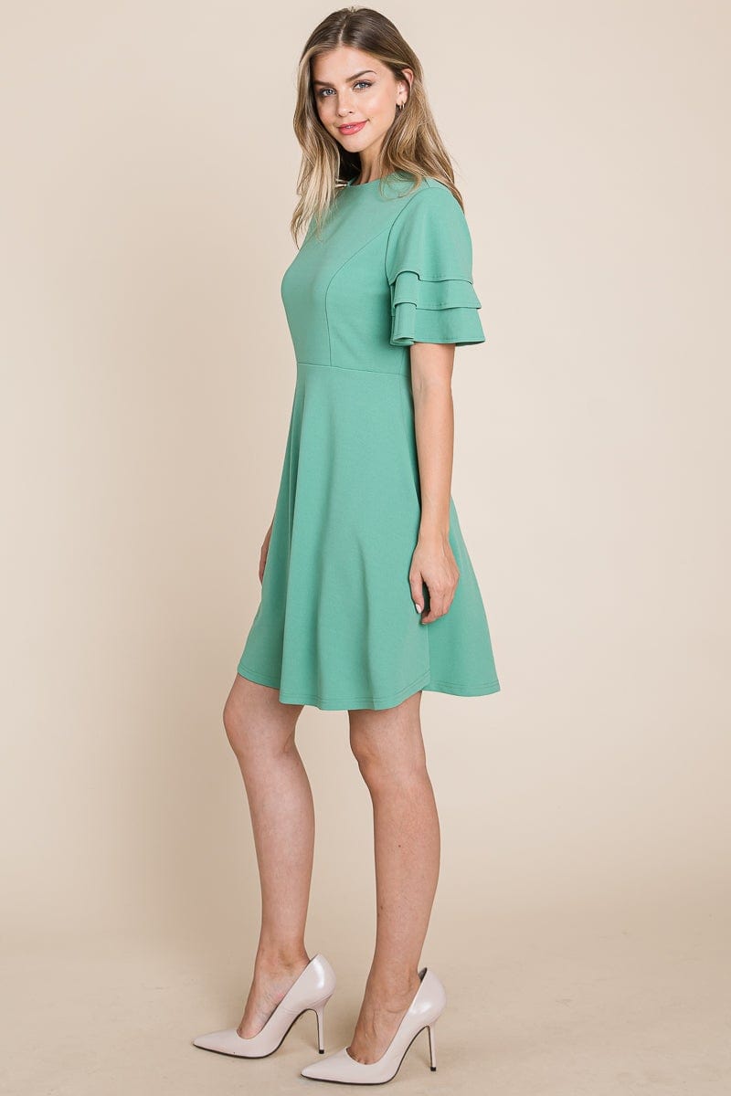 Flutter Layered Sleeve Sun Dress