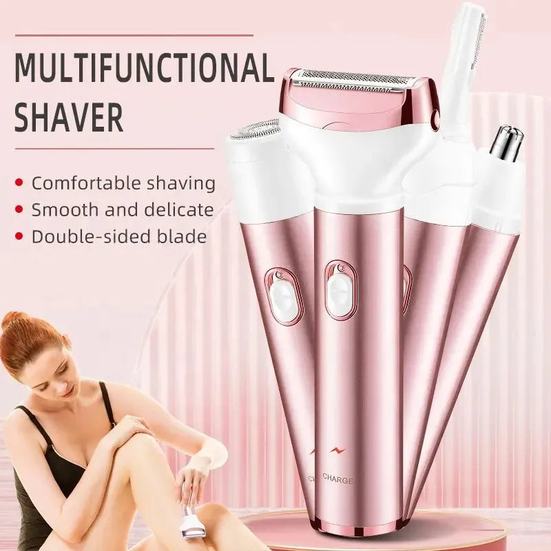 4 in 1 Electric Razor for Women Shaver Lady Shaver Body Hair Trimmer
