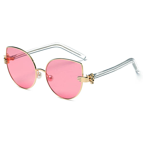 NEW ME IM Women Metal Frame Cat Eye Hands Classic Sunglasses