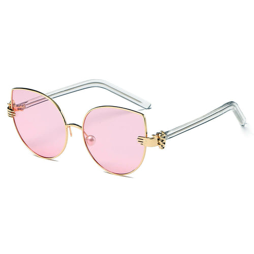 NEW ME IM Women Metal Frame Cat Eye Hands Classic Sunglasses