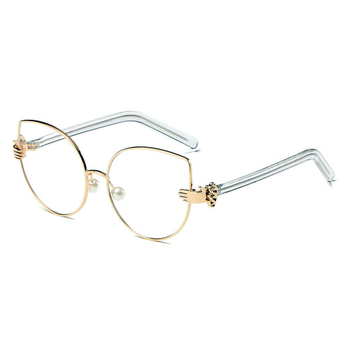 NEW ME IM Women Metal Frame Cat Eye Hands Classic Sunglasses