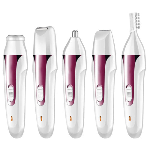 Multifunction Electric Epilator 5 in 1 Women Face Underarm Bikini Hair