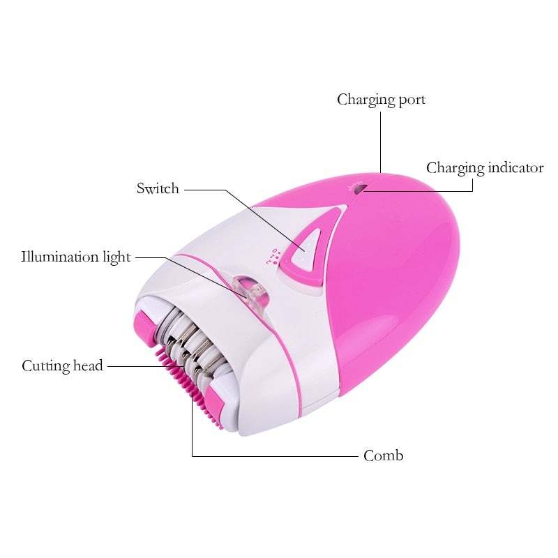 Electric Epilator USB Rechargeable Women Shaver Whole Body Available