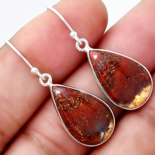 Natural Red Moss Agate Earrings E-1001 SDE88409