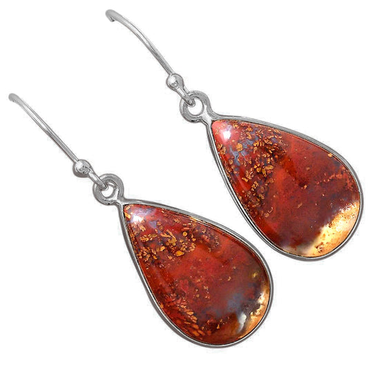 Natural Red Moss Agate Earrings E-1001 SDE88409