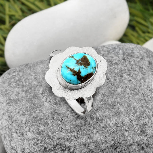 Natural Natural Turquoise Morenci Mine Ring size-7 R-1087 SDR160975