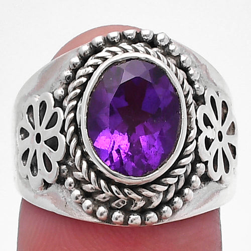 Natural African Amethyst Ring size-7.5 R-1541 SDR224592