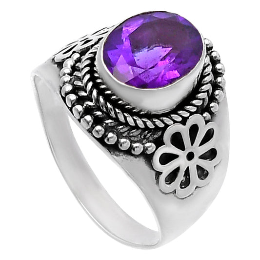 Natural African Amethyst Ring size-7.5 R-1541 SDR224592