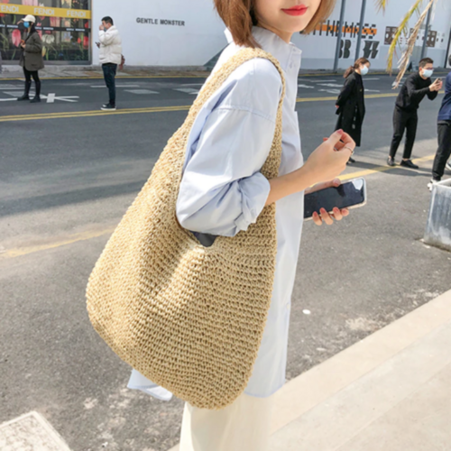 NEW ME IM Summer Shoulder Straw Tote