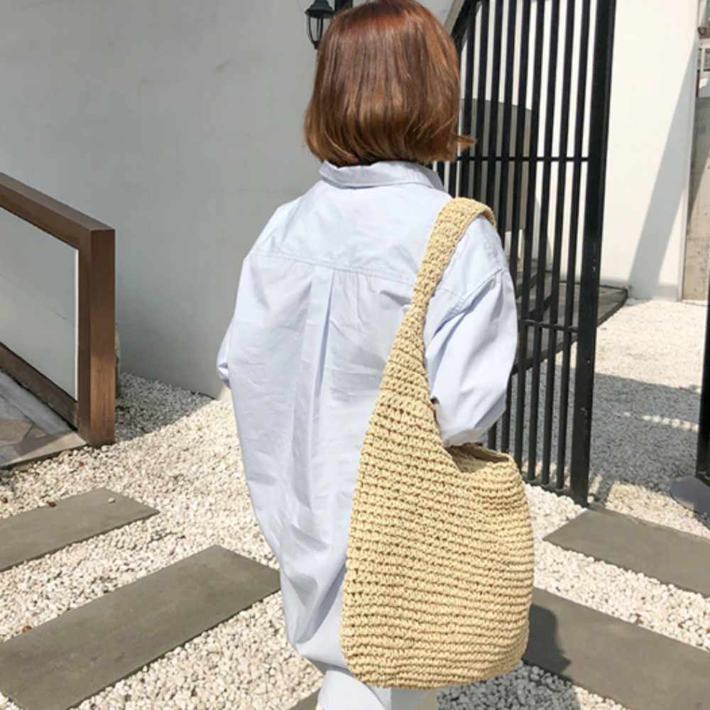 NEW ME IM Summer Shoulder Straw Tote