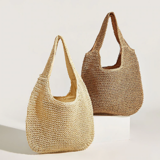 NEW ME IM Summer Shoulder Straw Tote