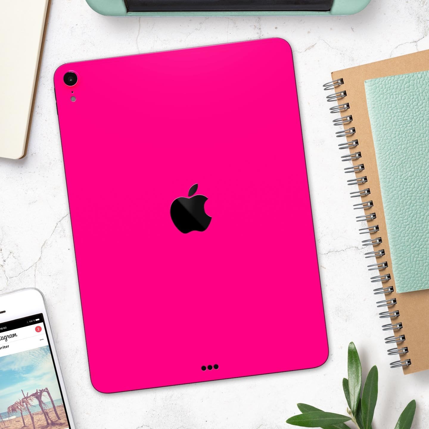 Solid Pink V2 - Full Body Skin Decal for the Apple iPad Pro 12.9",