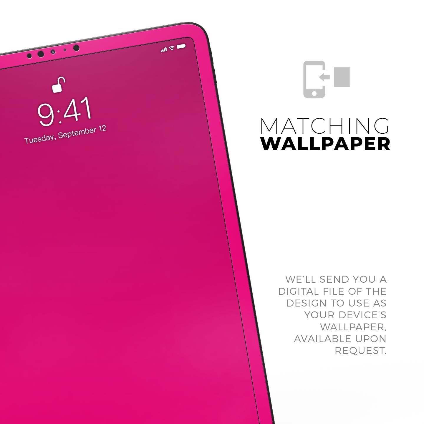 Solid Pink V2 - Full Body Skin Decal for the Apple iPad Pro 12.9",