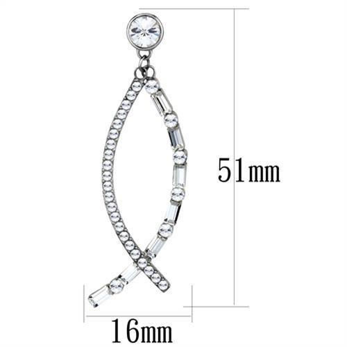 High polished (no plating) Stainless Steel Earrings with Top