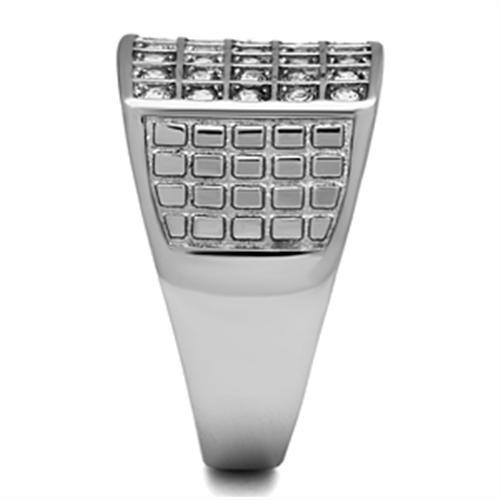 Men Stainless Steel Synthetic Crystal Rings