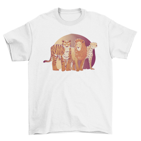 Lion and tigers wild animals t-shirt