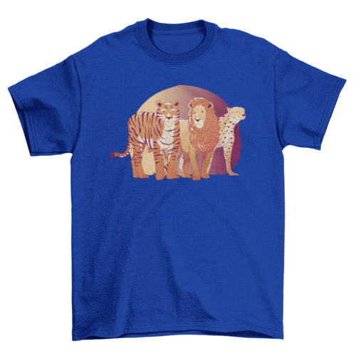 Lion and tigers wild animals t-shirt
