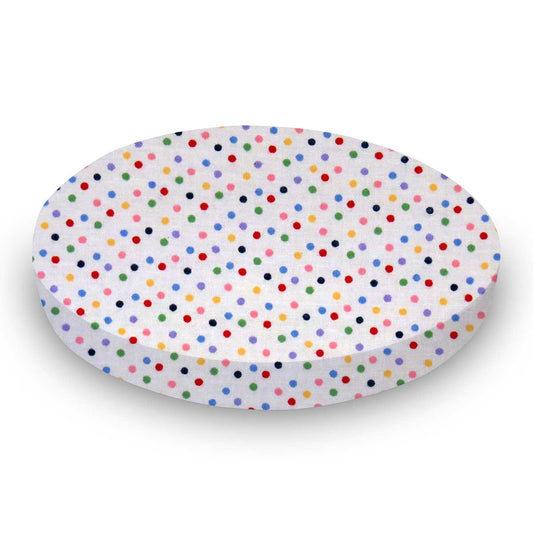 SheetWorld Fitted Round Crib Sheet - 100% Cotton Woven - Colorful