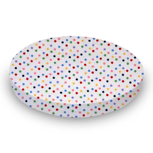 SheetWorld Fitted Round Crib Sheet - 100% Cotton Woven - Colorful