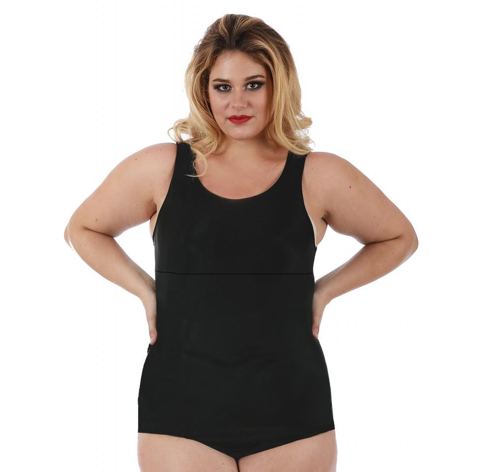 Instant Figure Plus Size Tank Brief Bodysuit