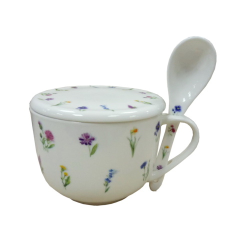 Spring Meadow Mug, lid and spoon 600ml
