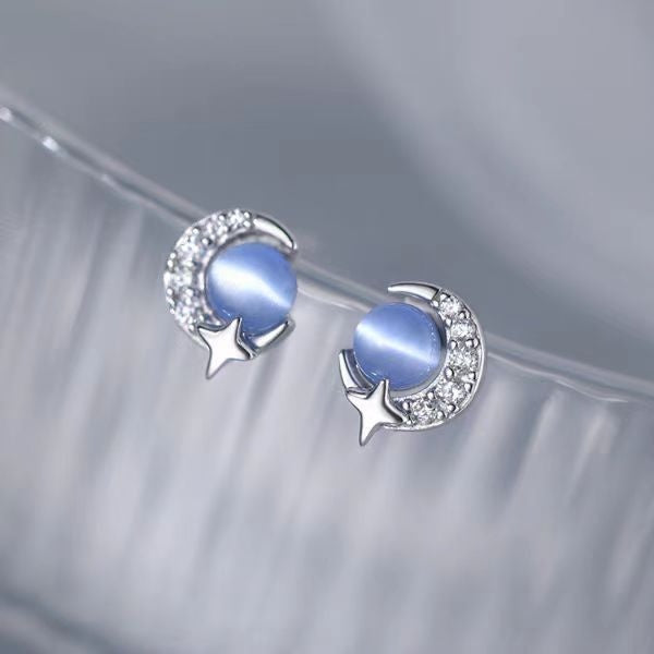 Starry Sky Blue Zircon Earrings