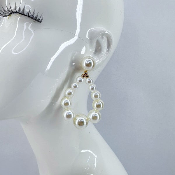Drop Dangle Pearl in Teardrop shape Earrings