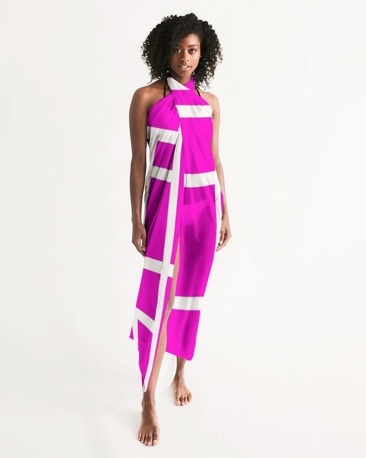 Sheer Colorblock Pink Swimsuit Cover Up
