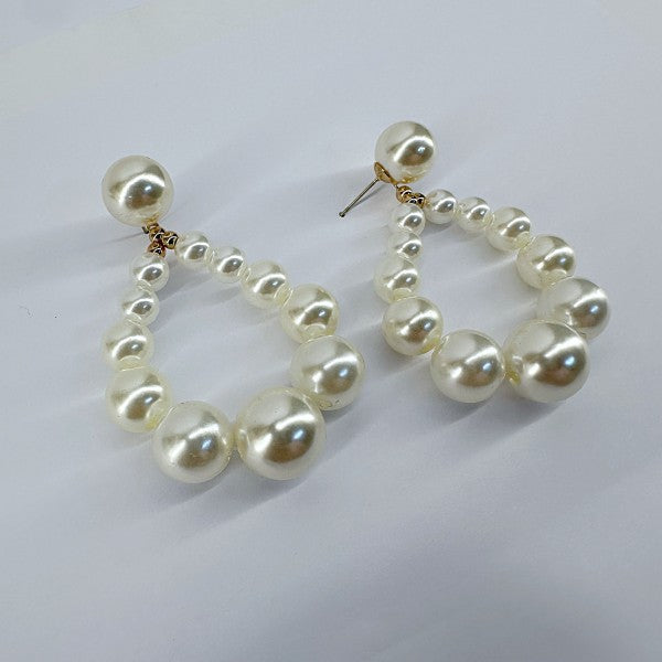Drop Dangle Pearl in Teardrop shape Earrings