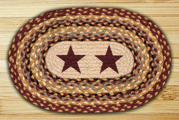 Earth Rugs 48-357BS Burgundy Stars Oval Placemat