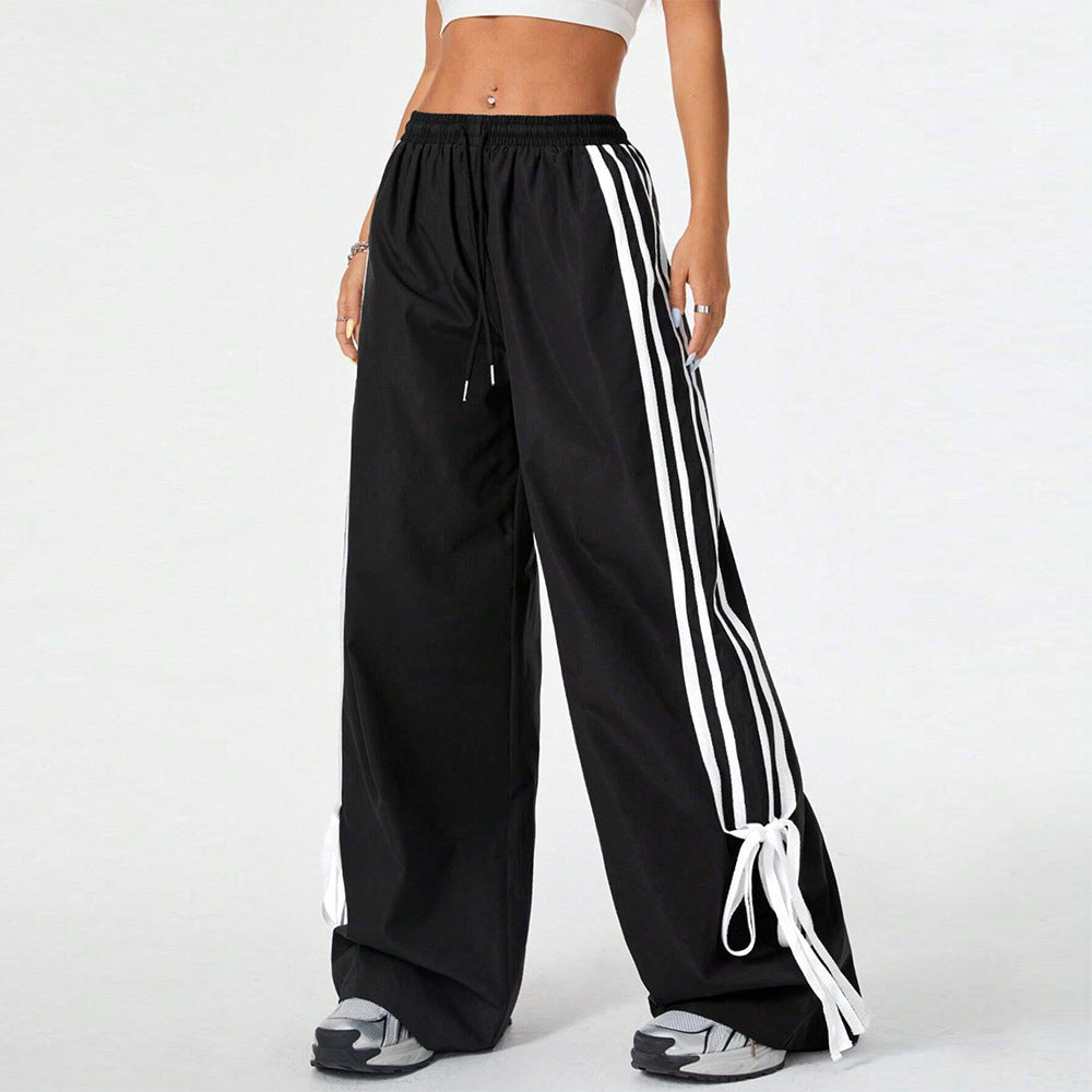 High Waist Wide Leg Pants Women's Spring Summer New Style Three Bars
