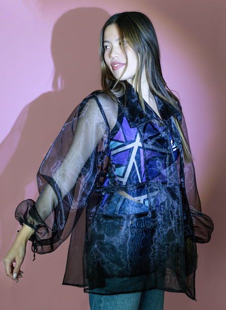 Organza Cover Up in Black