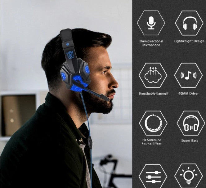 Ninja Dragon LED Gaming Headset with Microphone
