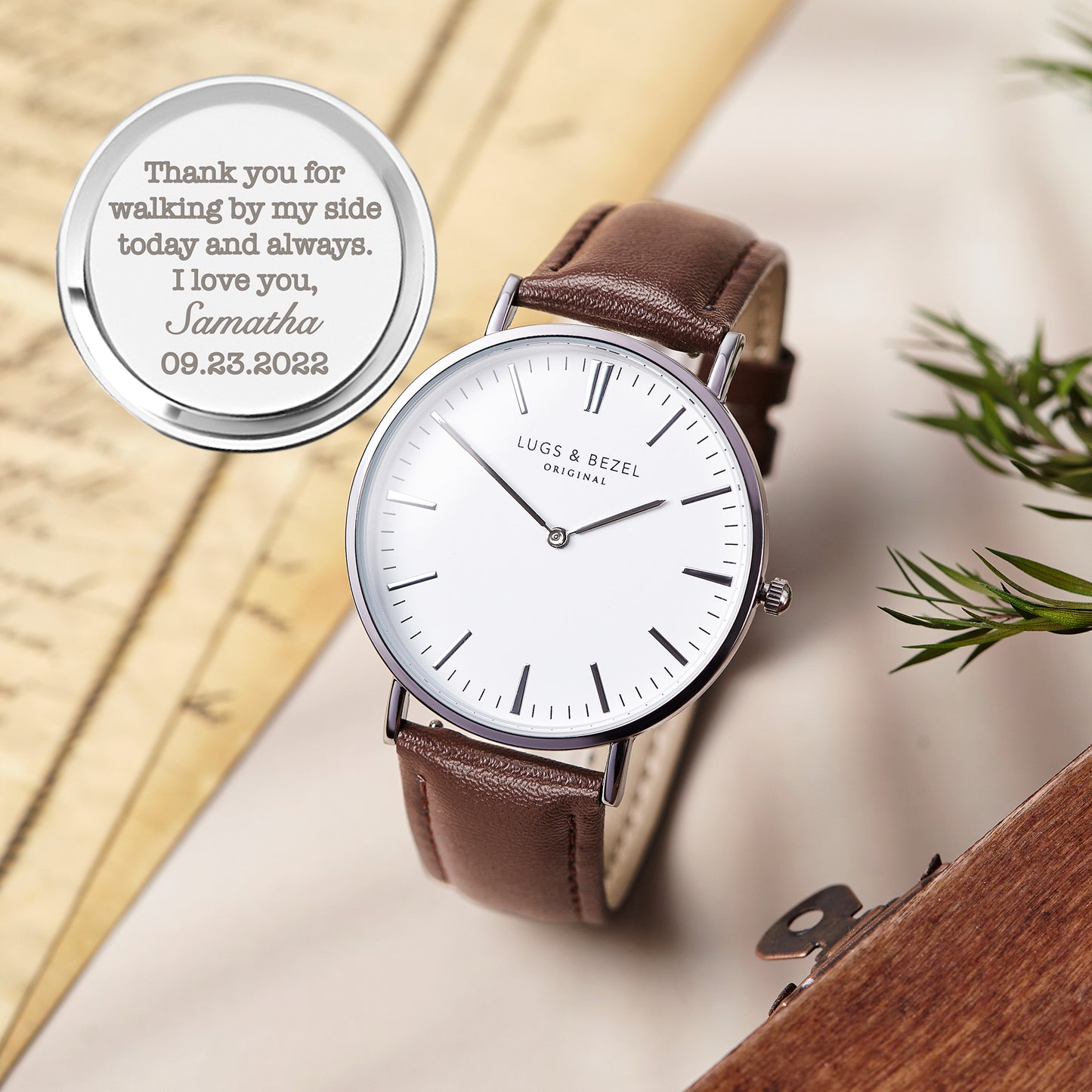 Mens Watch, Engraved Watch Gift for Boyfriend Husband