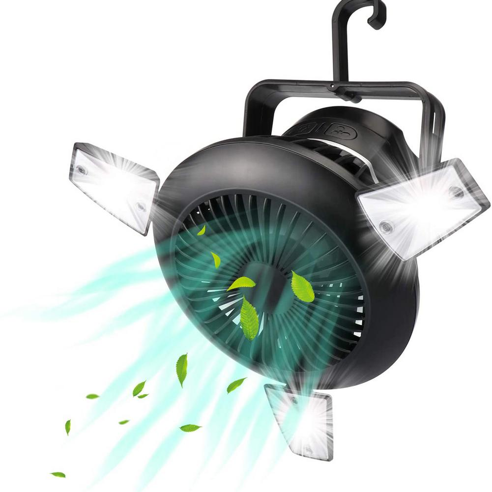 NEW ME IM Foldable Fan Portable LED Solar Camping Lantern with Hook