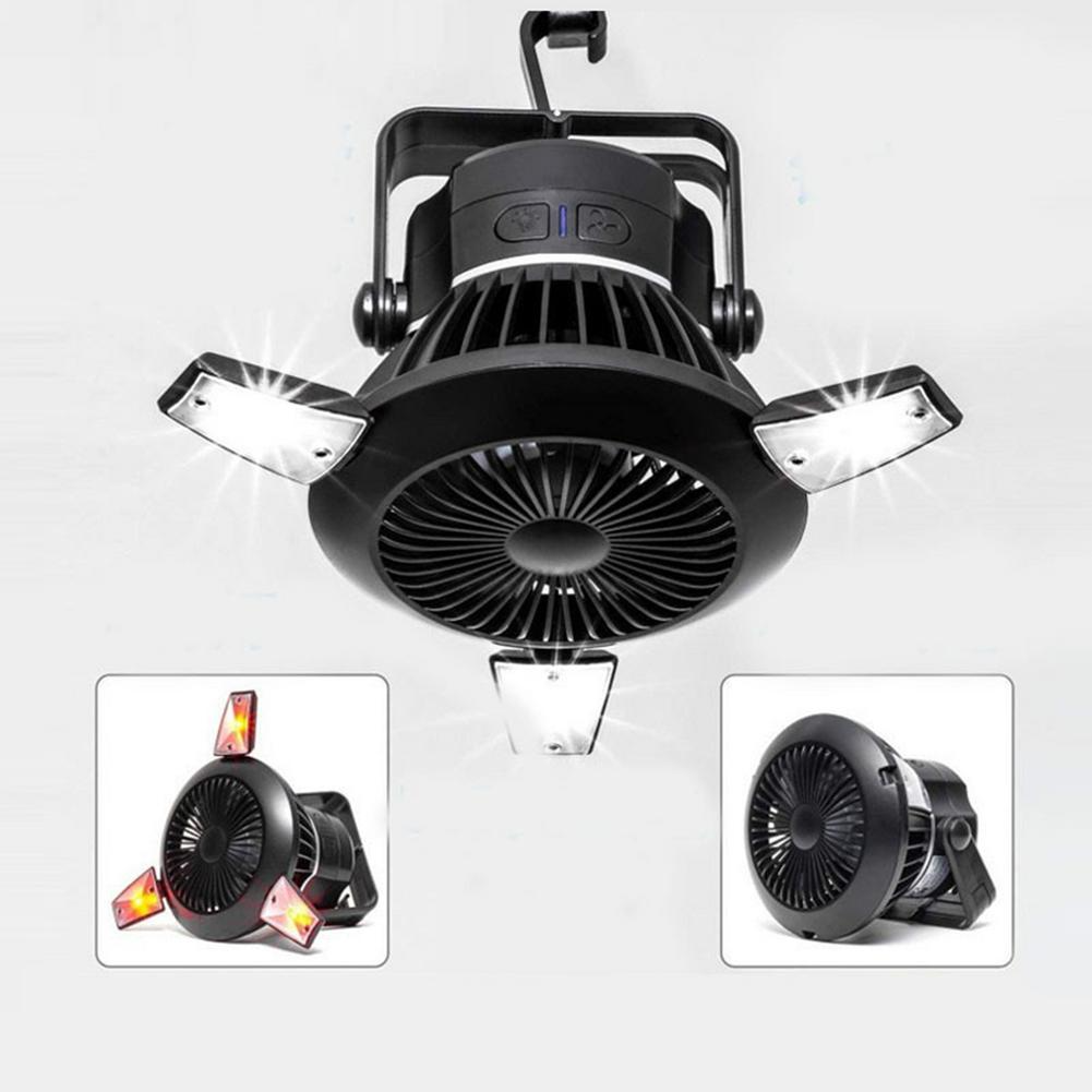 NEW ME IM Foldable Fan Portable LED Solar Camping Lantern with Hook