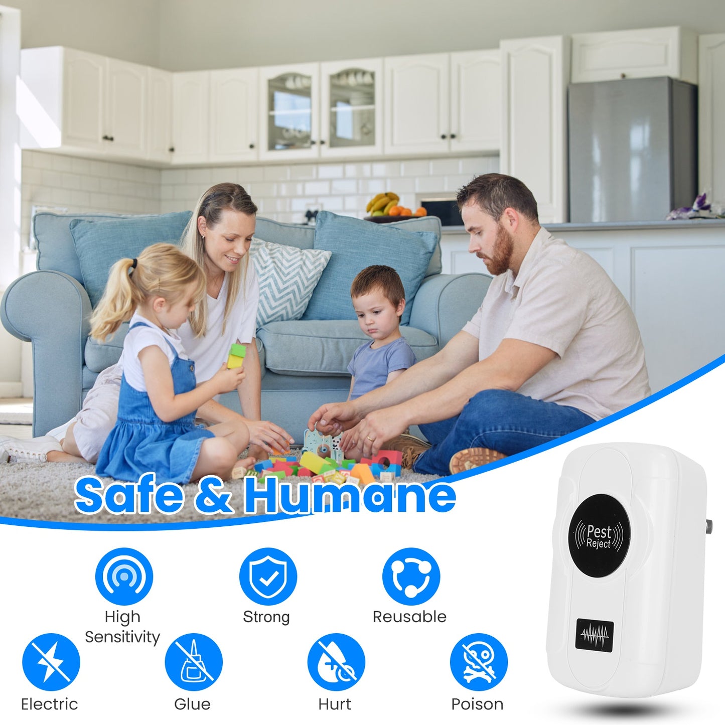 6 Pack 32-120KHz Ultrasonic Insect Repellent Indoor Plug In Bug Repellent Mosquito Roaches Mice Control With 3 Modes For Bedroom Garage Warehouse Office For Spring Summer