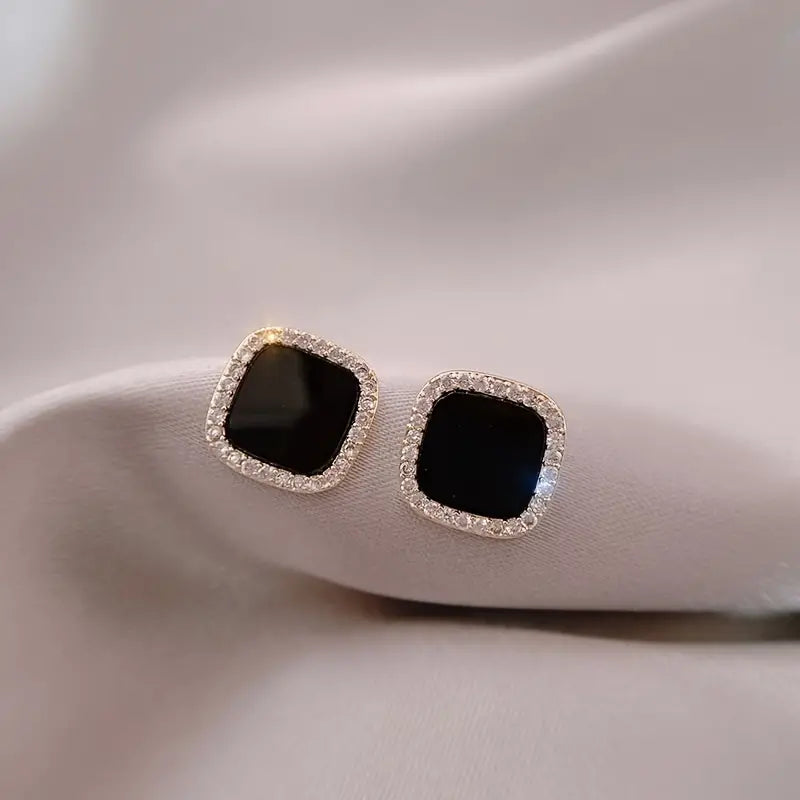 Sparking Rhinestone Square Studs