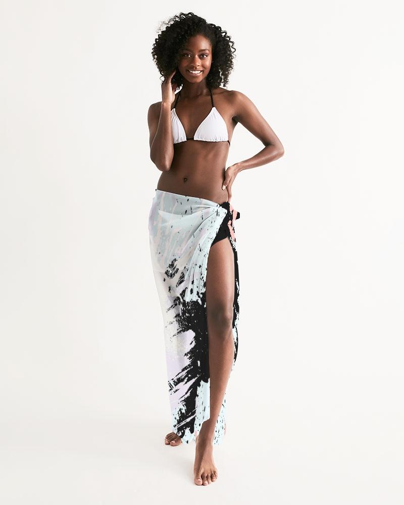 Sheer Swimsuit Cover Up Abstract Print Pastels