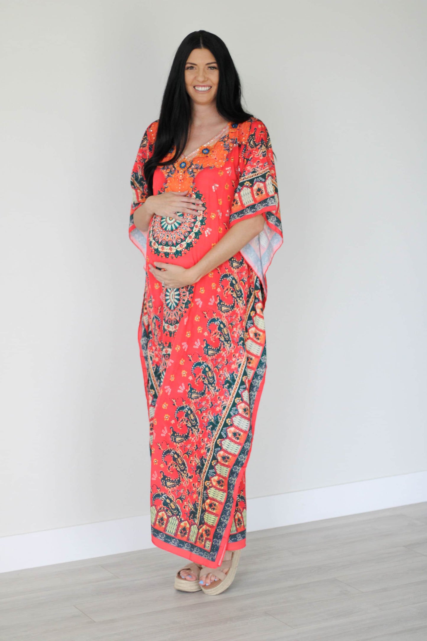 Mexican Kaftan Dress, Summer Caftan For Women,Silk