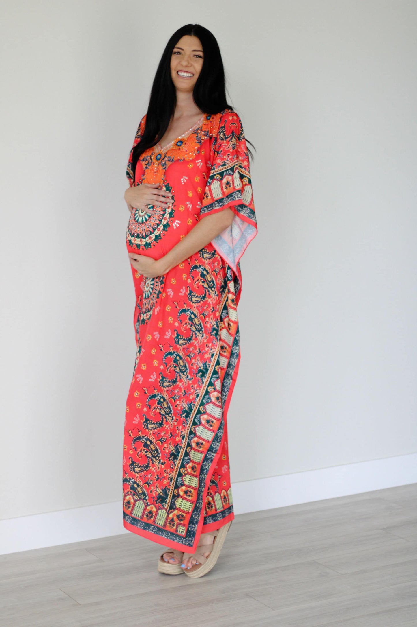 Mexican Kaftan Dress, Summer Caftan For Women,Silk