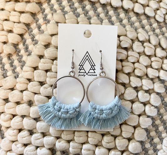 Sky Blue Round Earrings