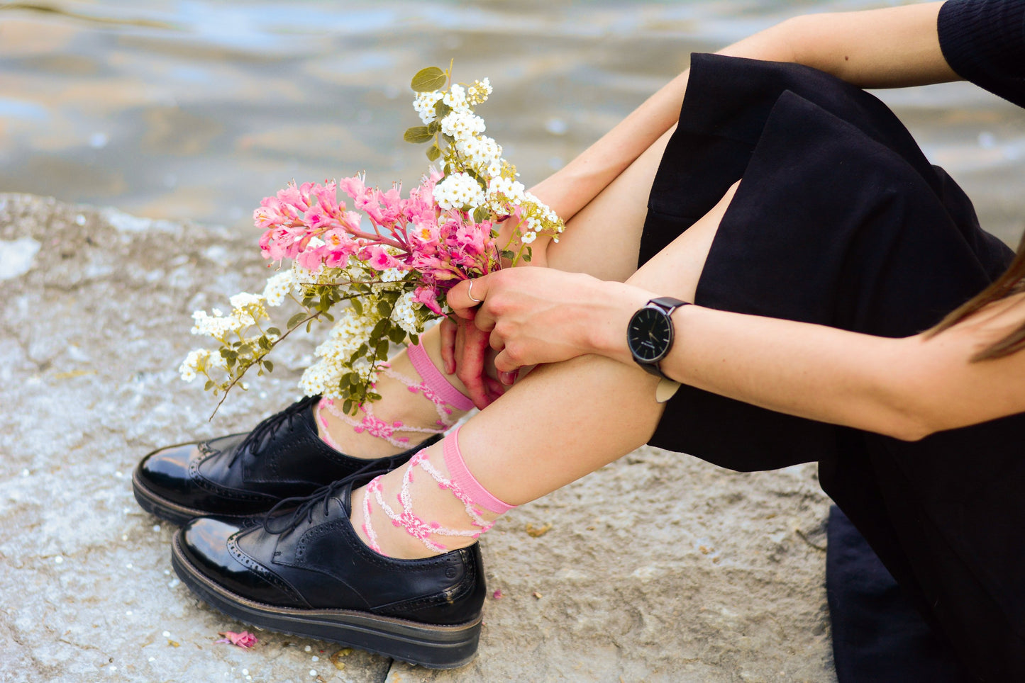 KRISTIN sheer pink socks for women