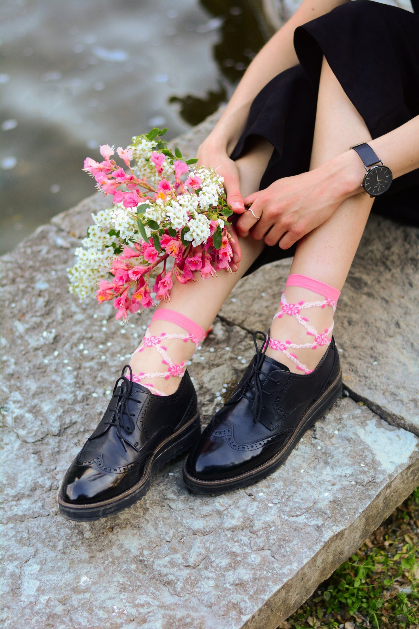 KRISTIN sheer pink socks for women