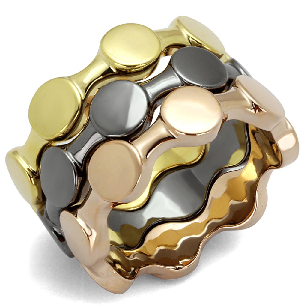Tricolor Brass Ring with No Stone