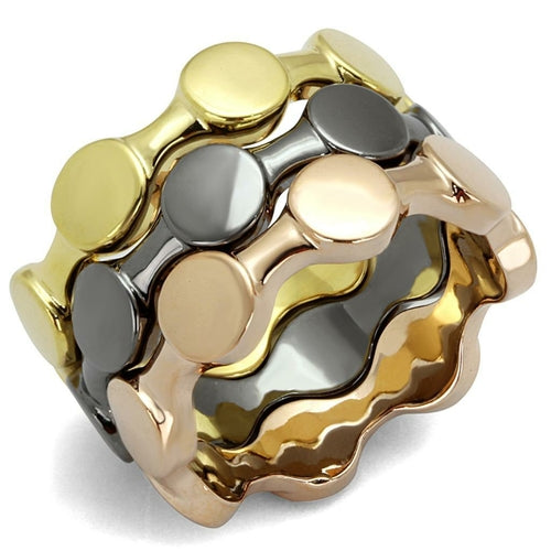 Tricolor Brass Ring with No Stone