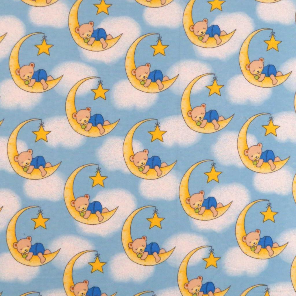 SheetWorld Fitted Bassinet Sheet - 100% Cotton Flannel - Sleepy Bears