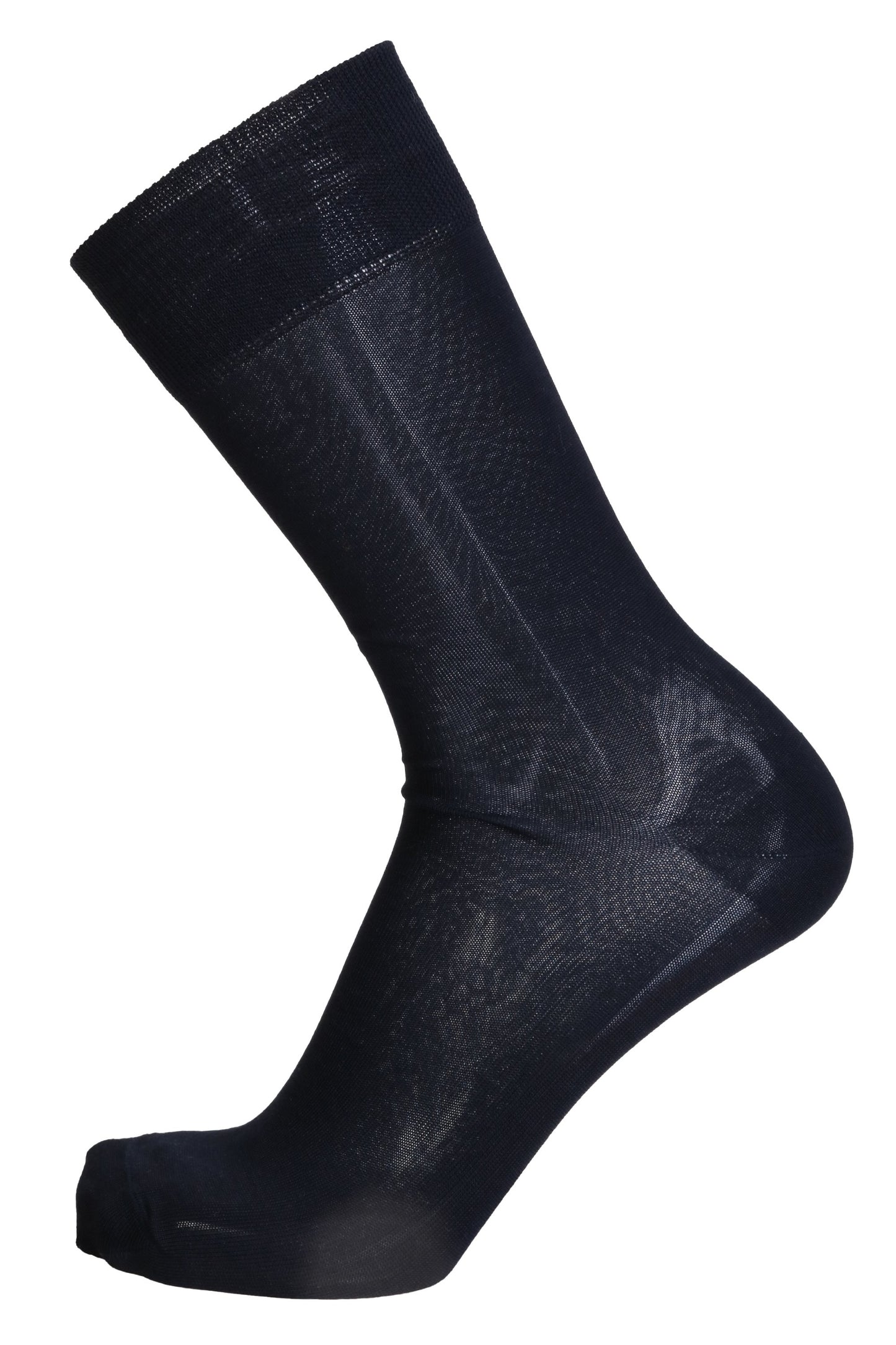 Dark blue dress socks with red stripe for men