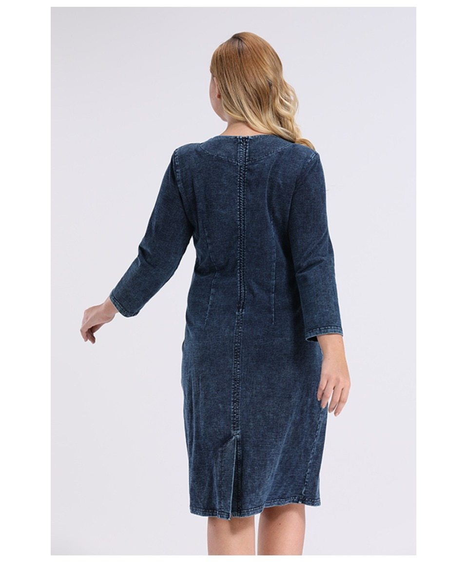Women's Plus Size Denim Dress Premium Stretch Denim  Slim Fit Dress