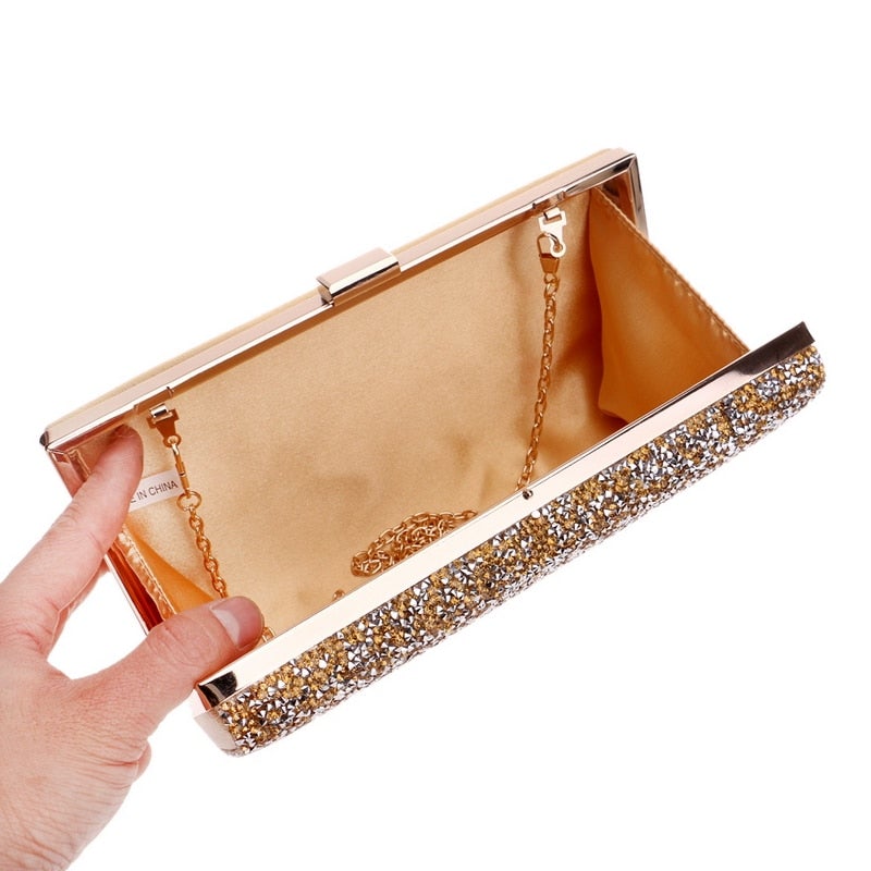 Woman Evening bag Women Diamond Rhinestone Clutch Crystal Chain